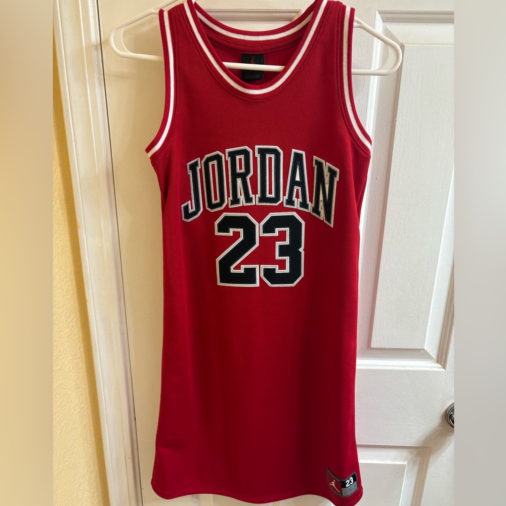 Jordan Red and Black Basketball Jersey Dress